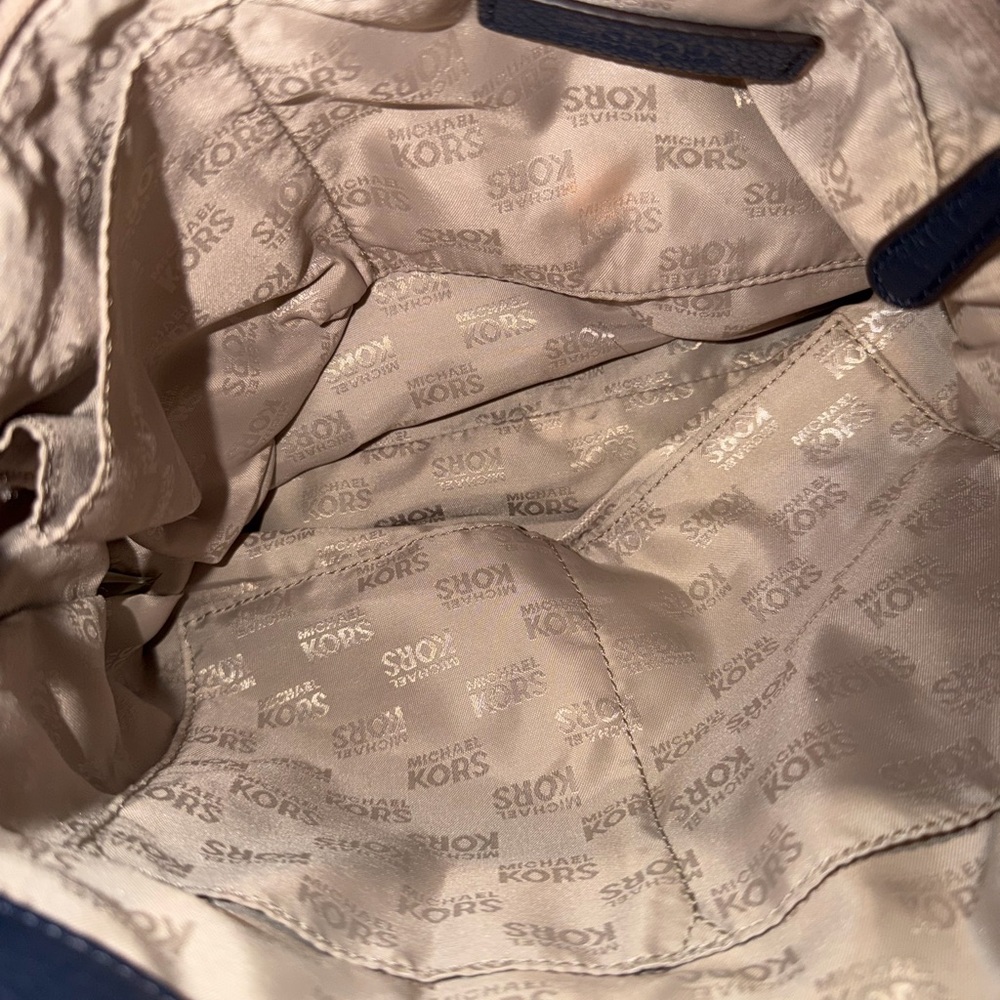Michael Kors Blue Pebble Leather Hobo Style Bag - Picture 8 of 8
